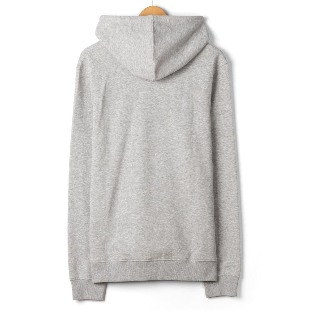 Back view of a Saltrock mens pop over Tribal Stripe hoodie in light grey, with elasticated cuffs and bottom hem