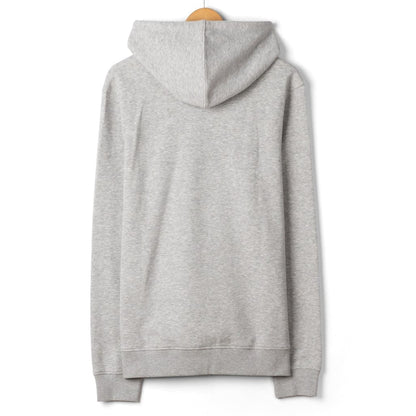 Back view of a Saltrock mens pop over Tribal Stripe hoodie in light grey, with elasticated cuffs and bottom hem
