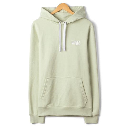 Front view of a Saltrock mens Original pop hoodie in Light Green
