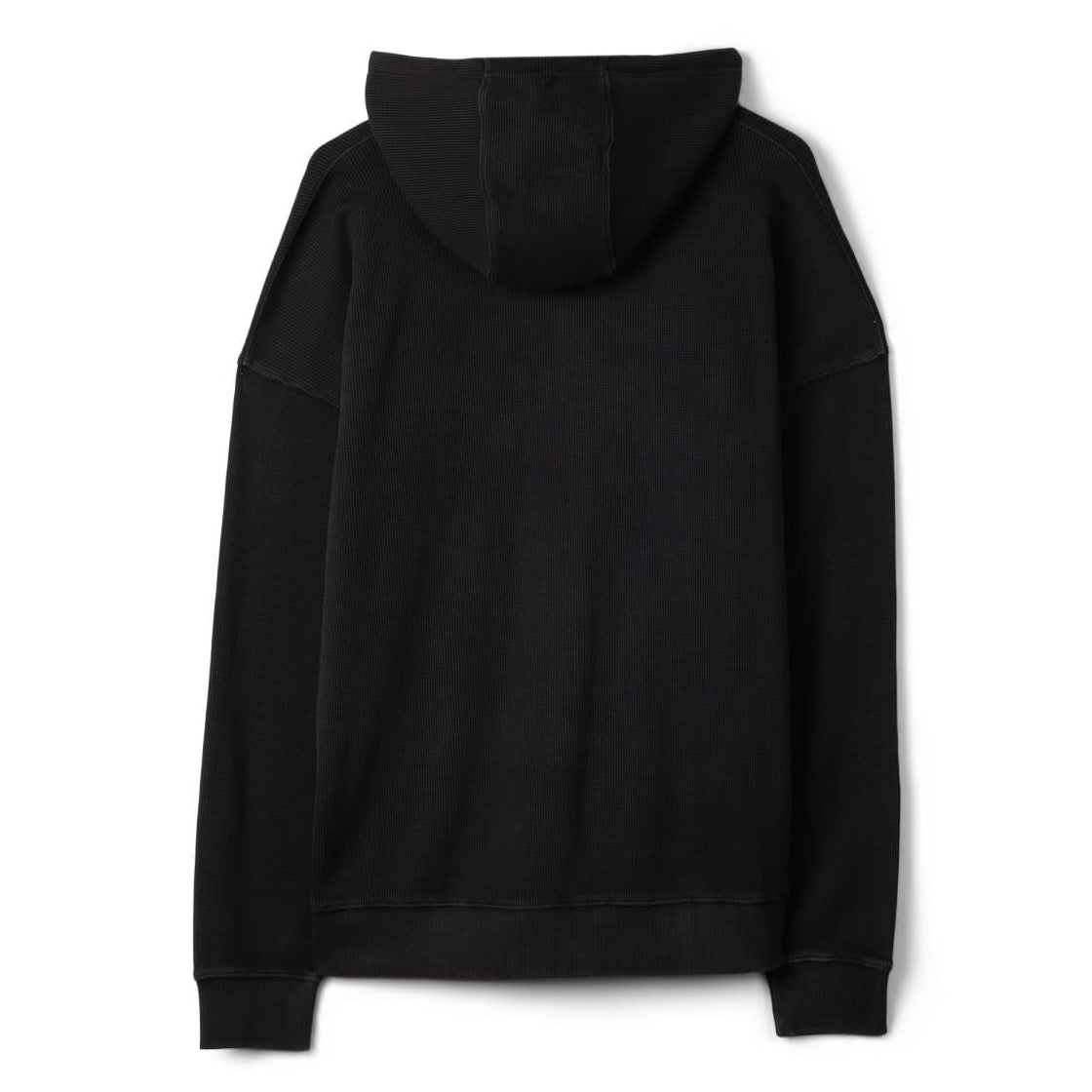 Back view of a Saltrock Heritage Logo oversized full zip hoodie in Dark Grey with a waffle texture.
