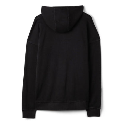 Back view of a Saltrock Heritage Logo oversized full zip hoodie in Dark Grey with a waffle texture.