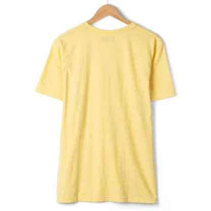 Back view of a mens Saltrock short sleeve Essential t-shirt in light yellow with small chest logo
