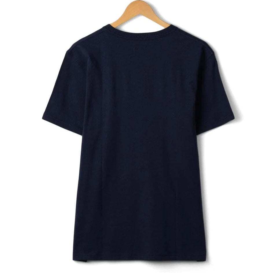 Back view of a mens Saltrock short sleeve Tribal Stripe t-shirt in navy.
