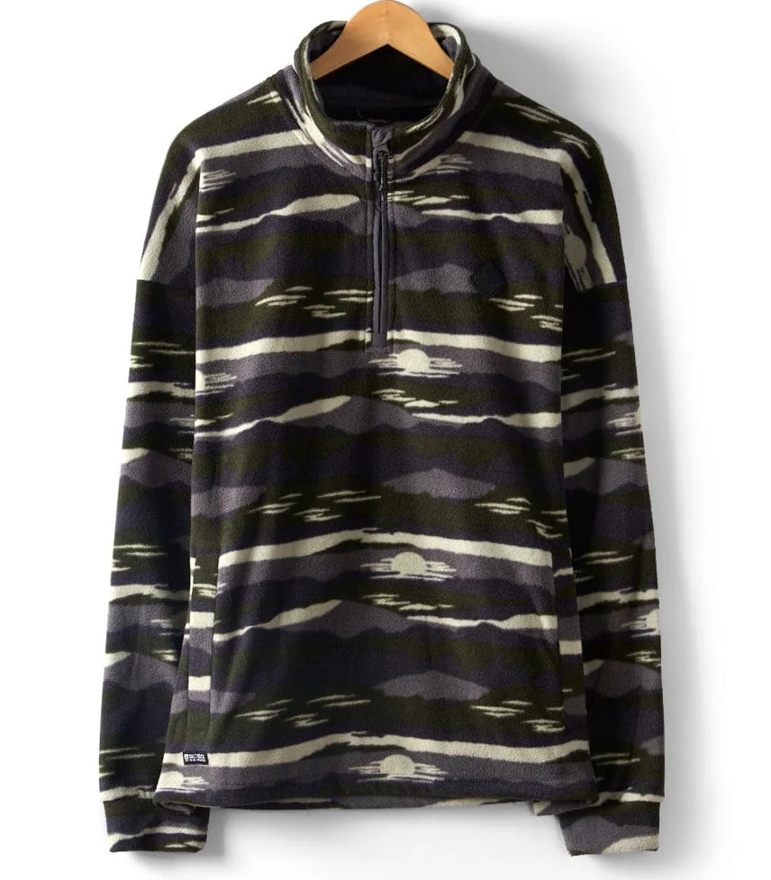 Saltrock mens camo fleece pullover with half zip and stylish camouflage design for outdoor comfort