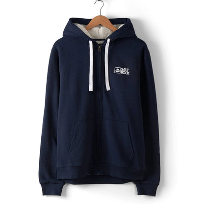 Saltrock Mens Original Faux Fur Lined Zip Hoodie Dark Blue