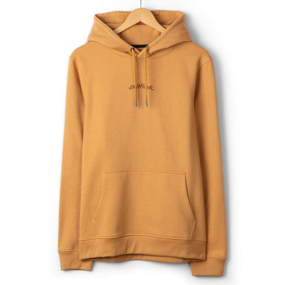 Front view of a mens Saltrock Open Finals Linear pop hoodie in yellow with small logo on the chest