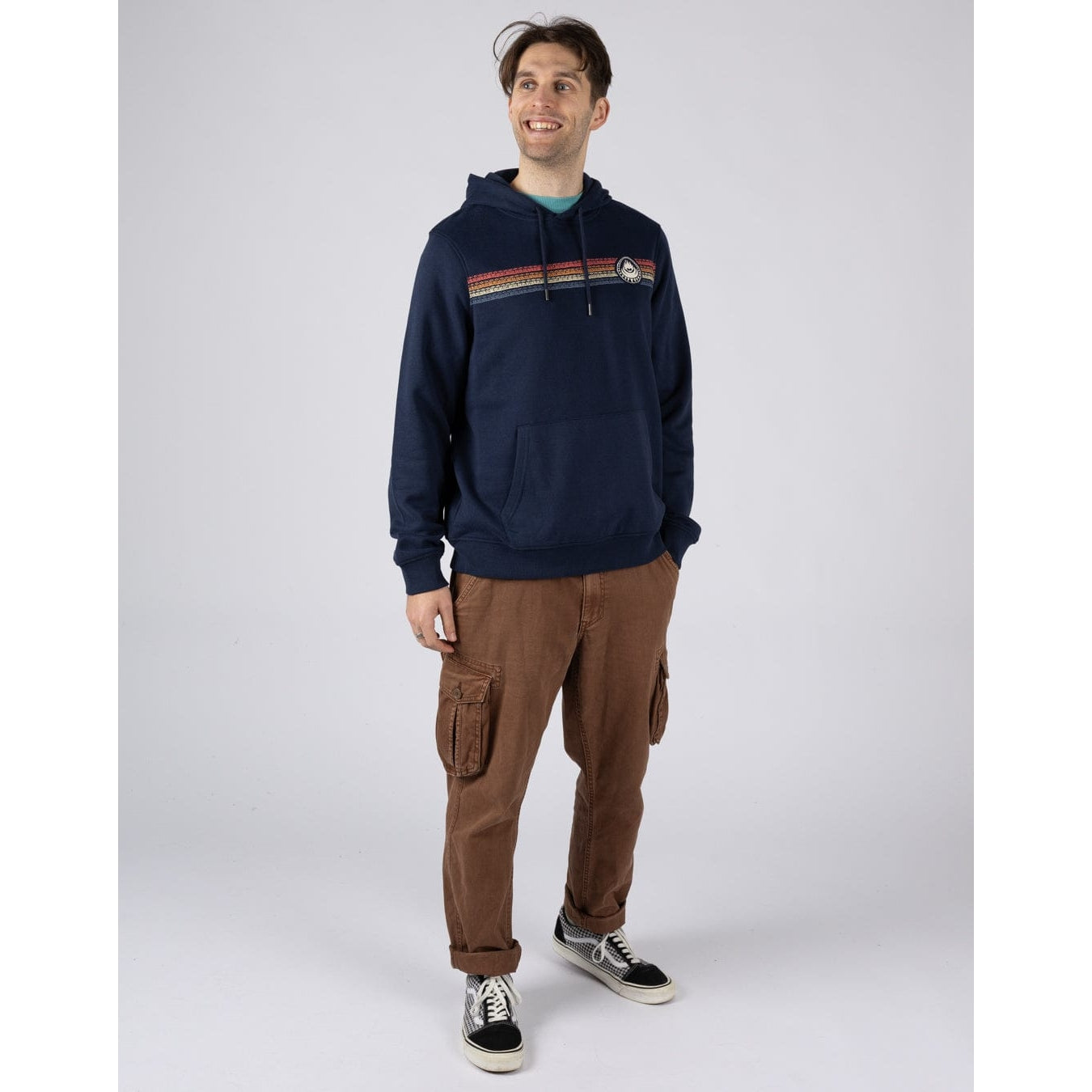 Saltrock Mens Tribal Stripe Pop Hoodie - Blue