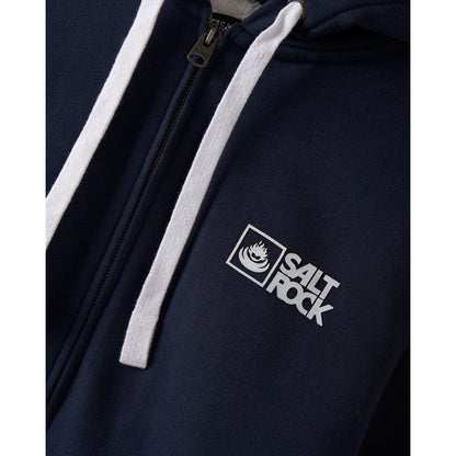 Saltrock Mens Original Faux Fur Lined Zip Hoodie Dark Blue