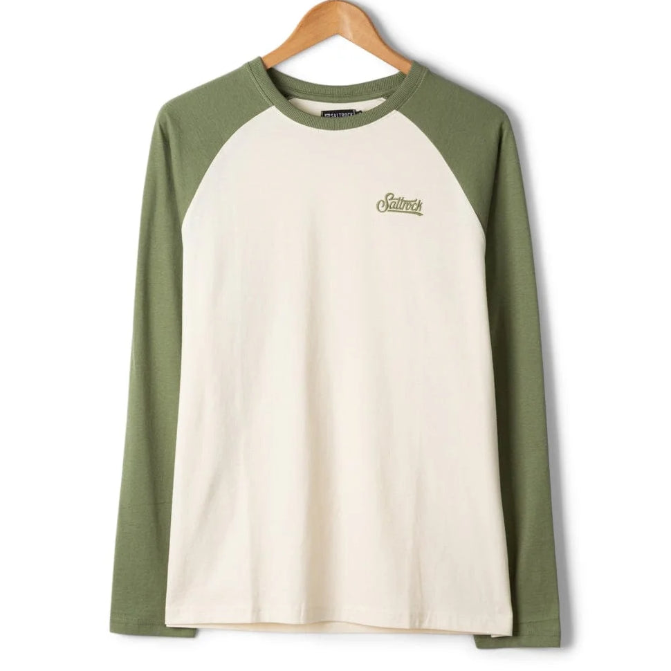 Saltrock Mens Pitcher Emblem Long Sleeve T-Shirt Dark Green