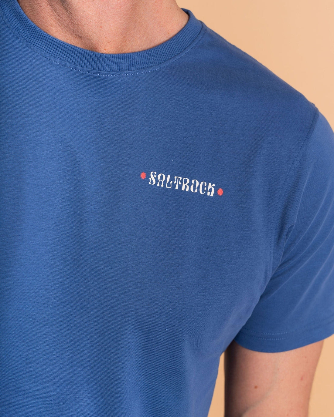 Saltrock mens t-shirt blue featuring a stylish logo on the chest for casual wear