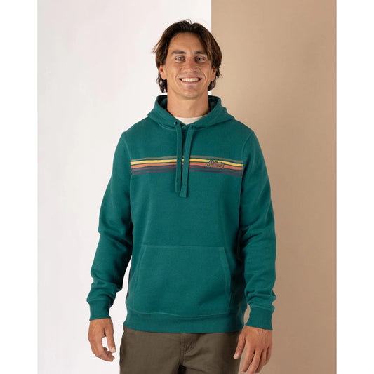 Saltrock Mens Torn Stripe Pop Hoodie Dark Teal