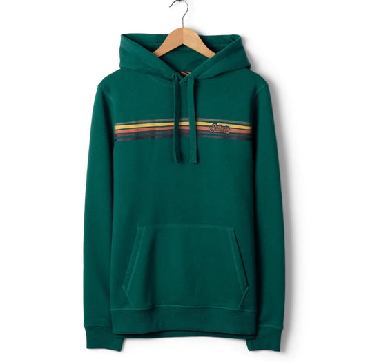 Saltrock Mens Torn Stripe Pop Hoodie Dark Teal
