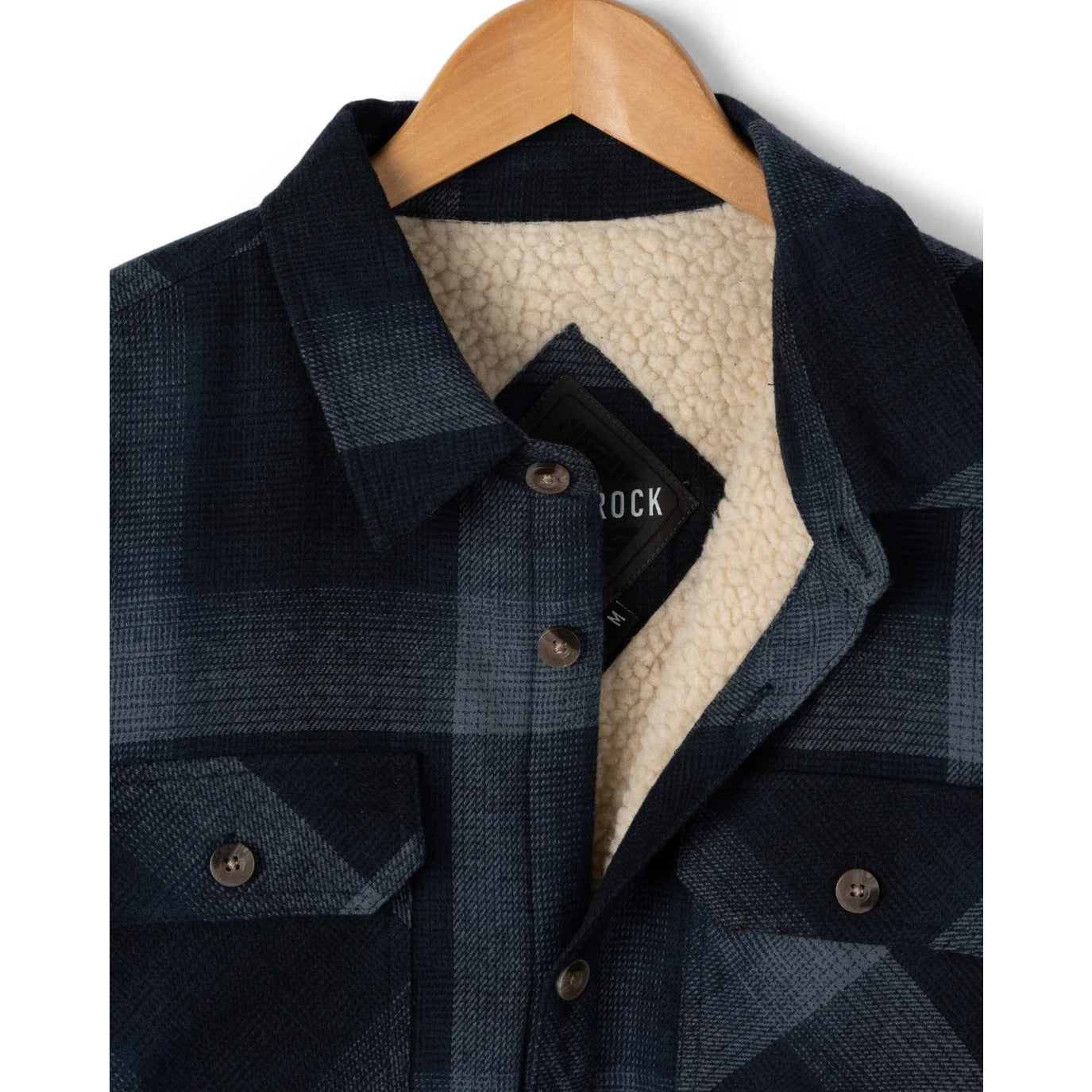 Saltrock Mens Woody Sherpa Lined Check Shacket Blue