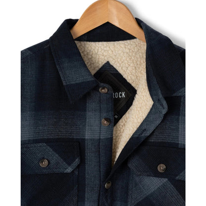 Saltrock Mens Woody Sherpa Lined Check Shacket Blue