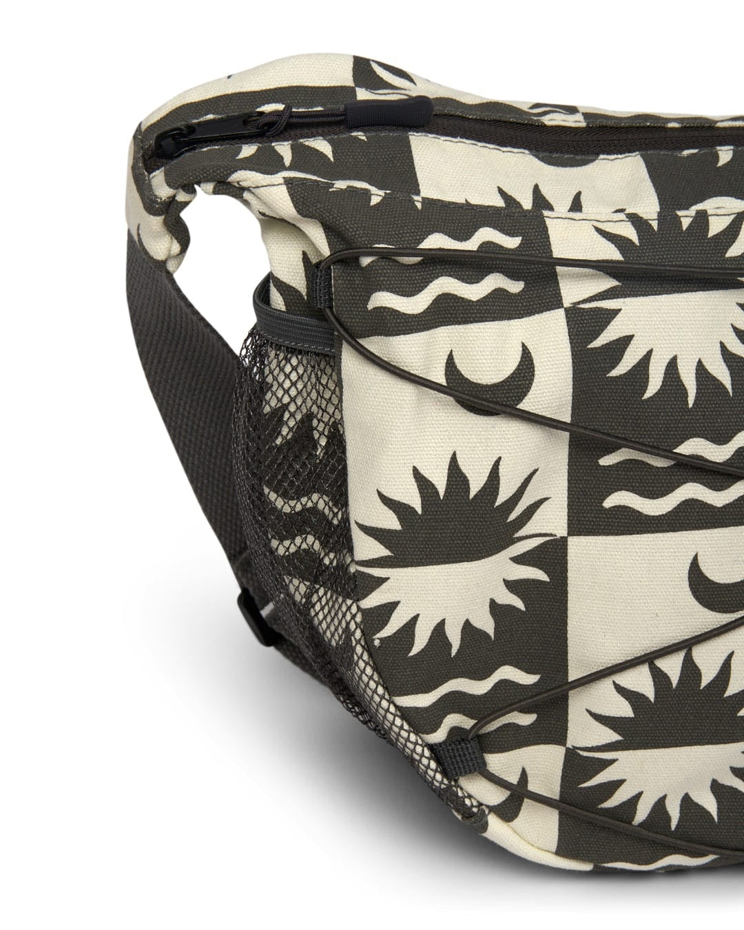 Saltrock sling bag cream with unique patterns and mesh side pocket for stylish convenience