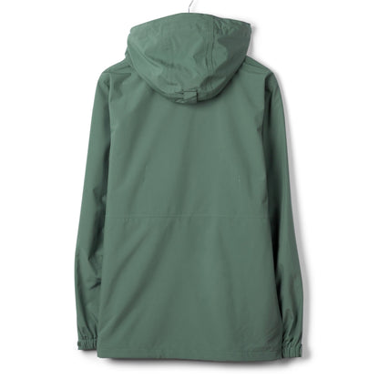 Back view of a mens Saltrock Whistler II waterproof hooded jacket in light green.