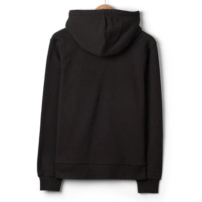 Back view of a womens Saltrock Golden Hour dark grey pop hoodie on a white background