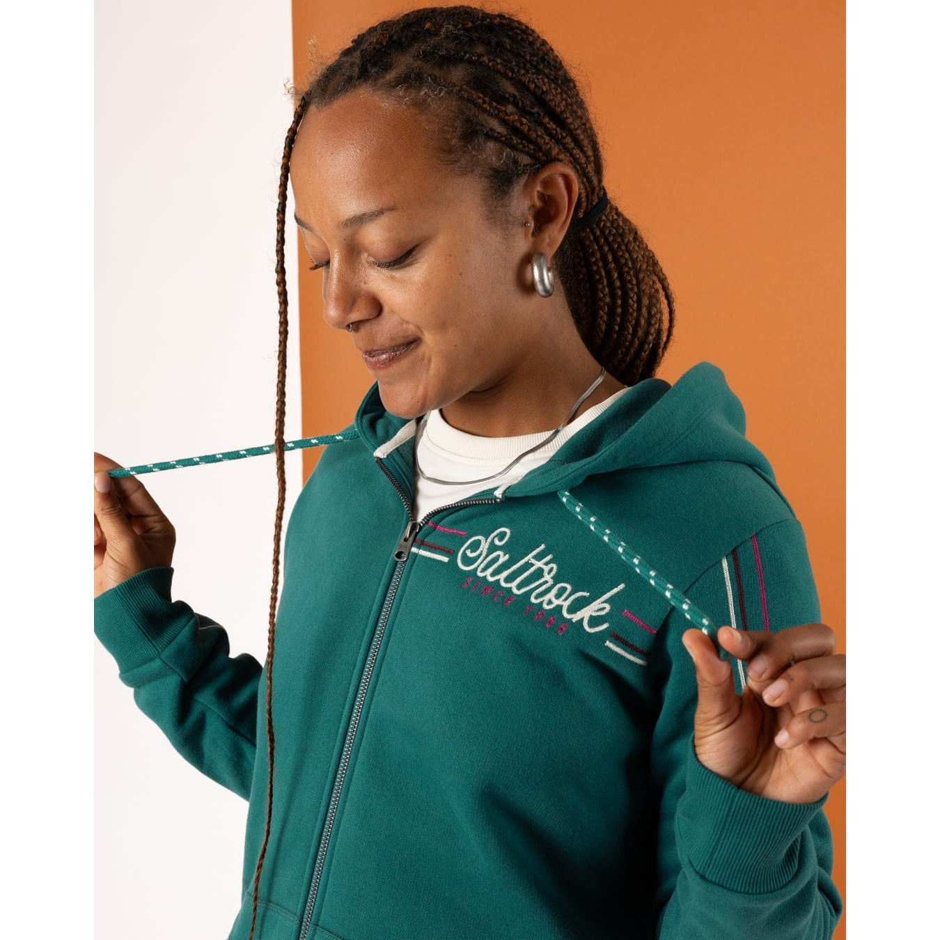 Saltrock Womens Links Zip Hoodie Dark Teal