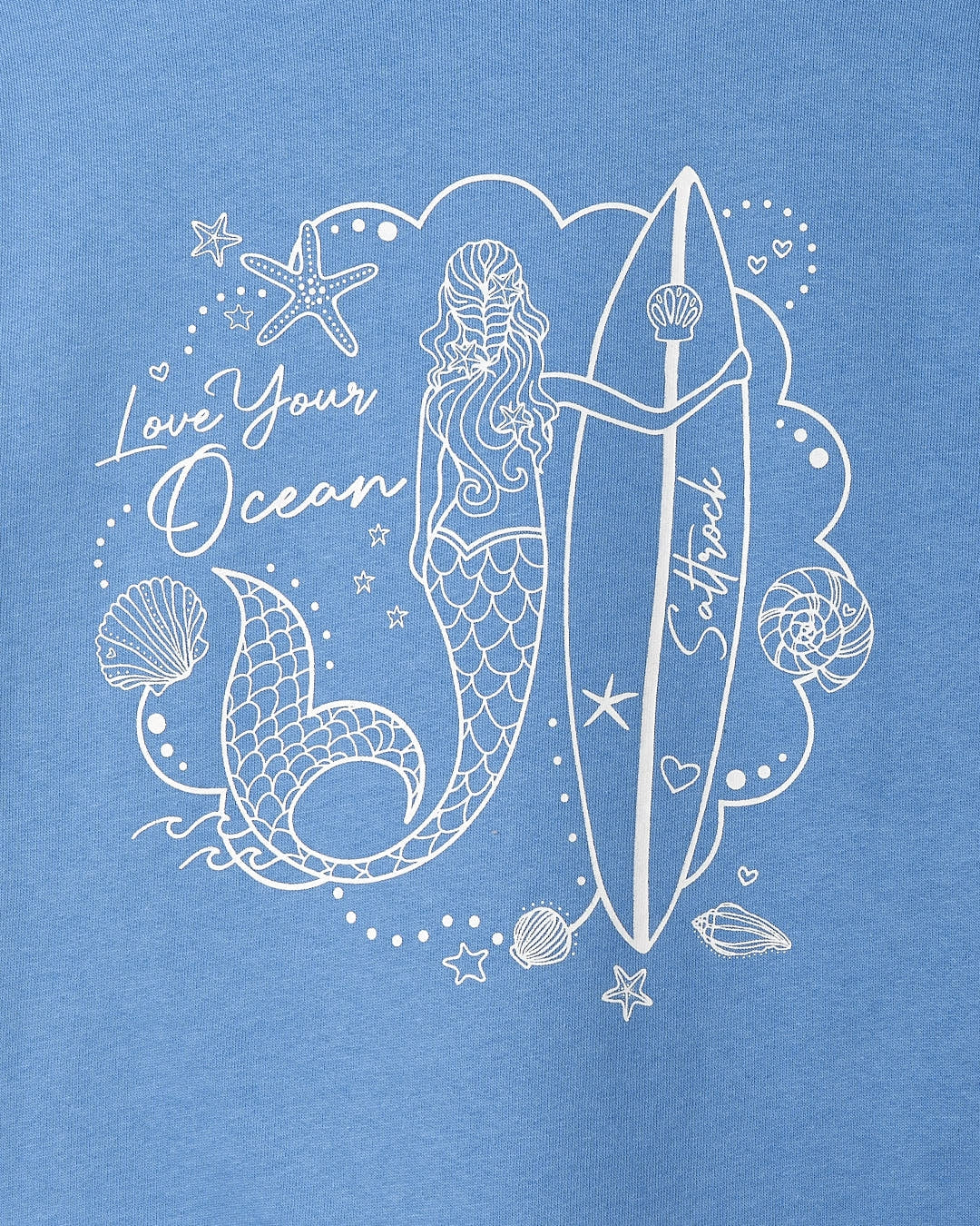 Saltrock Kids 'Mermaid Surf' Fur Lined Zip Hoodie - Light Blue