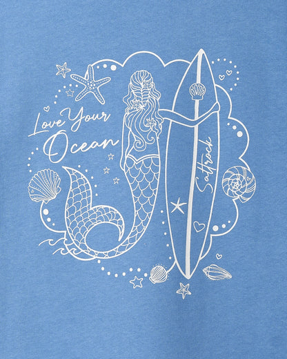 Saltrock Kids 'Mermaid Surf' Fur Lined Zip Hoodie - Light Blue
