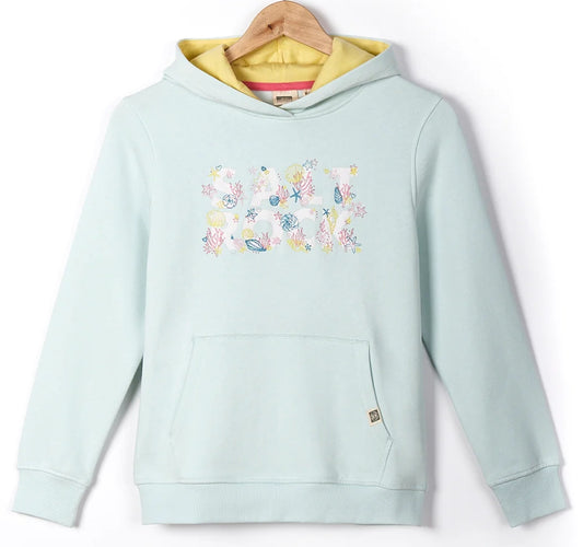 Saltrock Kids 'Seabed' Pop Over Hoodie - Light Blue