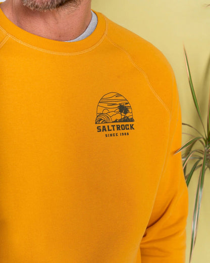 Saltrock Mens Atlantic Adventure Raglan Sweatshirt - Gold Yellow