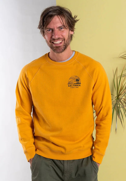 Saltrock Mens Atlantic Adventure Raglan Sweatshirt - Gold Yellow