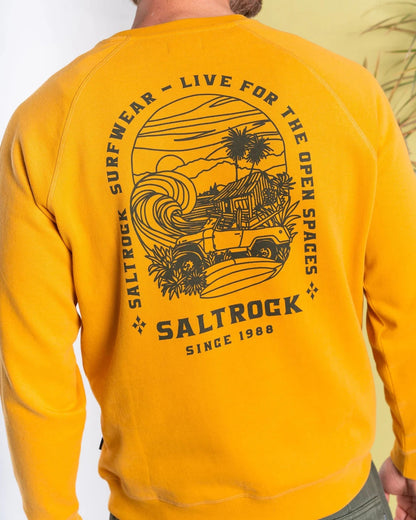 Saltrock Mens Atlantic Adventure Raglan Sweatshirt - Gold Yellow