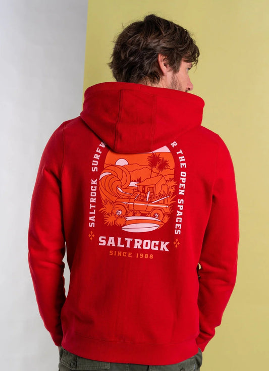 Saltrock Mens Atlantic Adventure Zip Hoodie - Red
