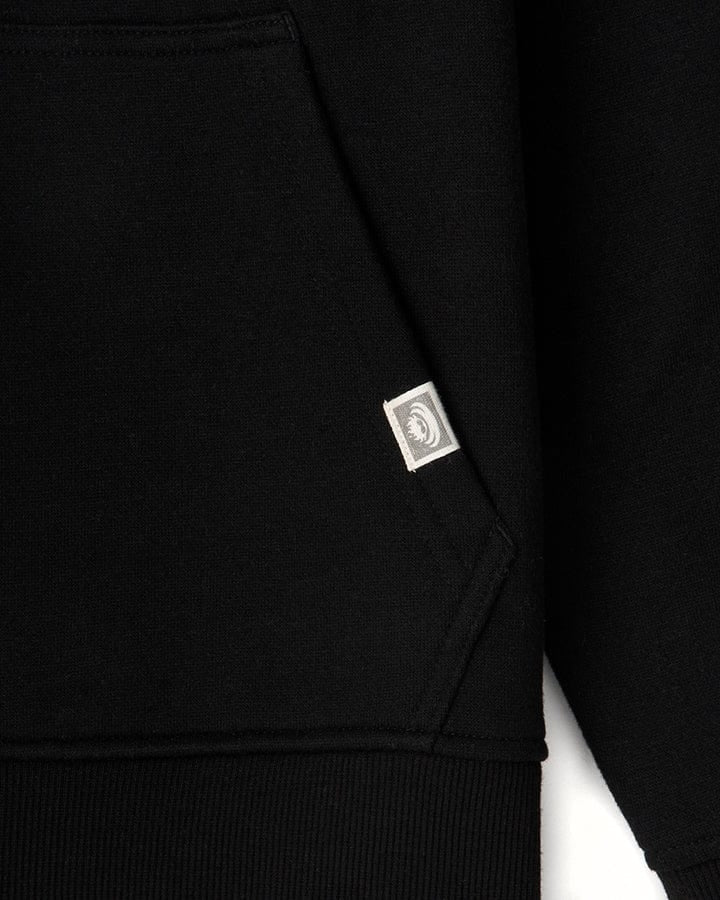 Men's Saltrock Original pop hoodie in Black with tummy pocket and logo label.