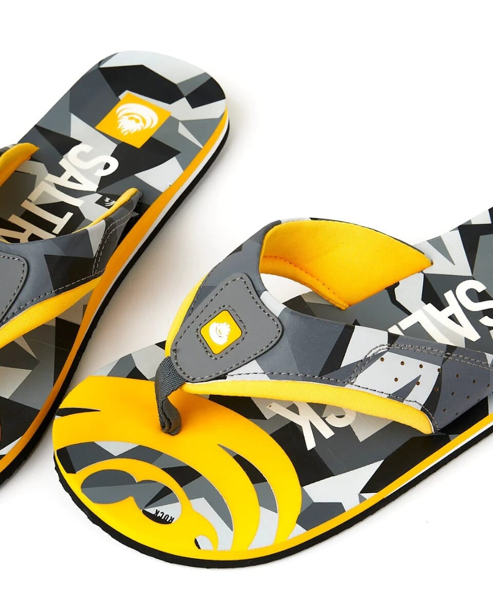 Saltrock Mens Camo Corp Flip Flops - Dark Grey