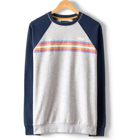 Saltrock Mens Classic Stripe Raglan Sweatshirt - Blue / Grey