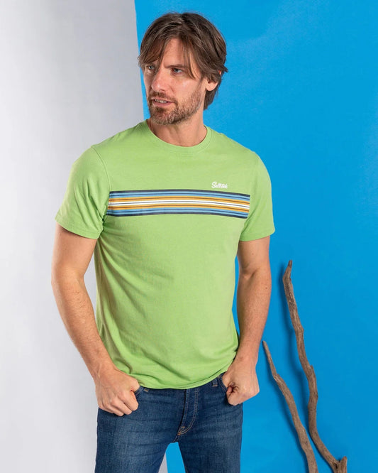 Saltrock Mens Classic Stripe Short Sleeve T-Shirt - Green