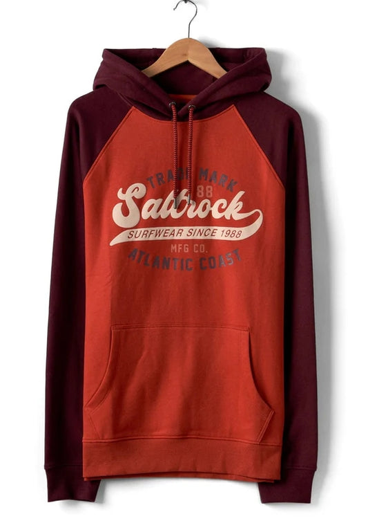 Saltrock Mens Home Run Raglan Pop Hoodie - Red