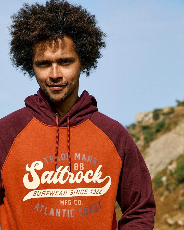 Saltrock Mens Home Run Raglan Pop Hoodie - Red