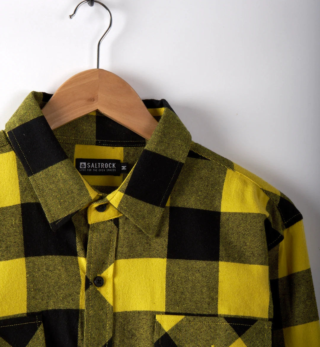 Saltrock Mens Jak Long Sleeve Check Shirt - Yellow