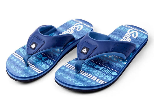 Saltrock Men's Marks flip flops in Blue with Aztec style print.