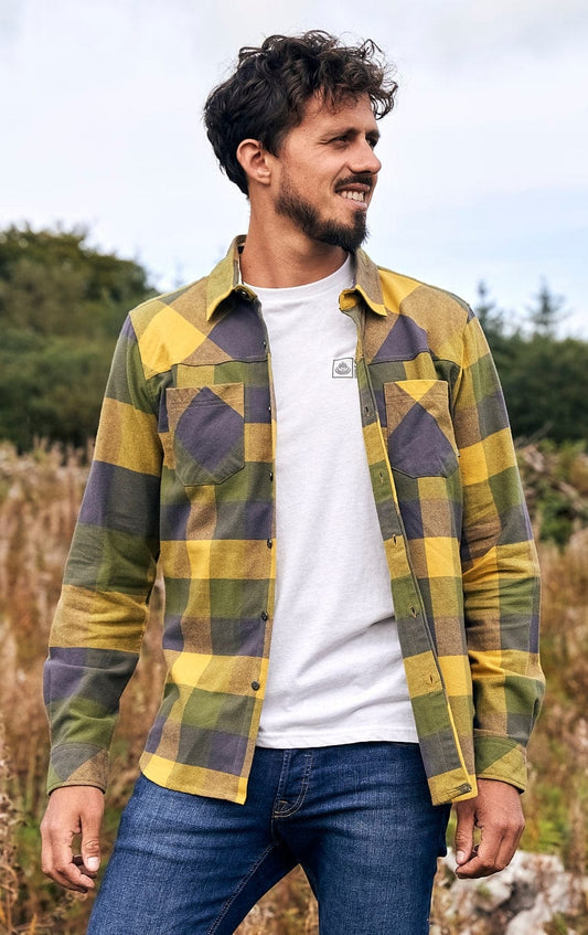 Saltrock Mens Mattie Long Sleeve Check Shirt - Yellow