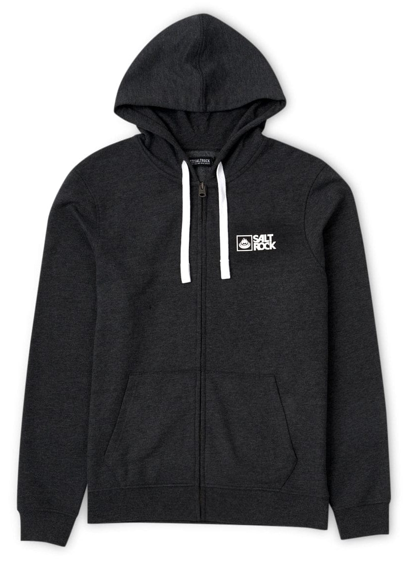 Saltrock men's Original 20 zip hoodie in Dark Grey.