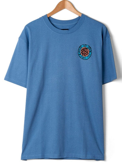 Men's Original SR logo print tee from Saltrock in Blue with small logo on the front.