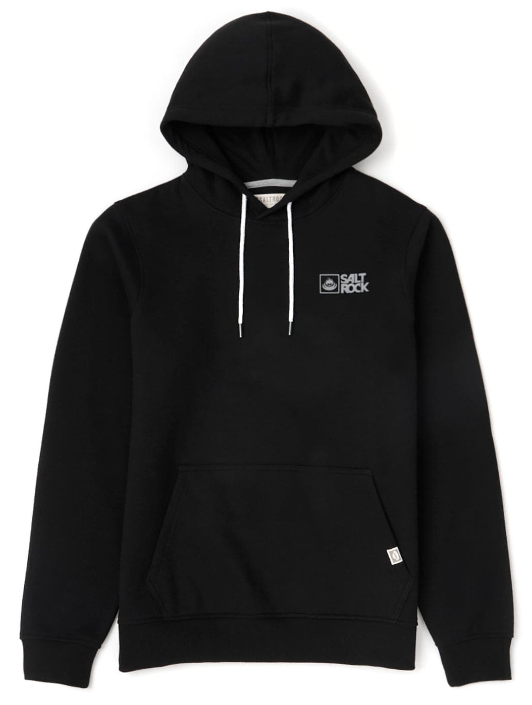 Men's Saltrock Original popover style hoodie in plain Black with chest logo.