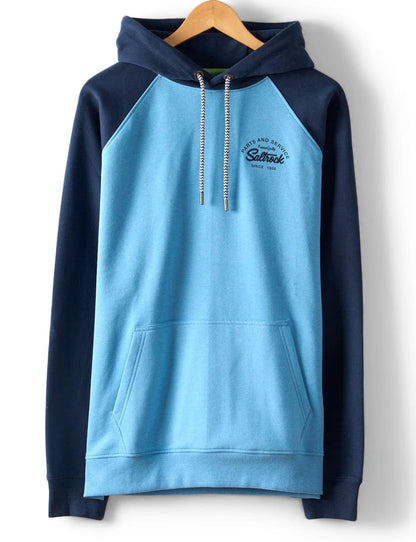 Saltrock Mens Strike Logo Raglan Pop Hoodie - Blue