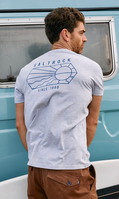 Saltrock men's Vantage Outline short sleeve printed t-shirt in Grey.