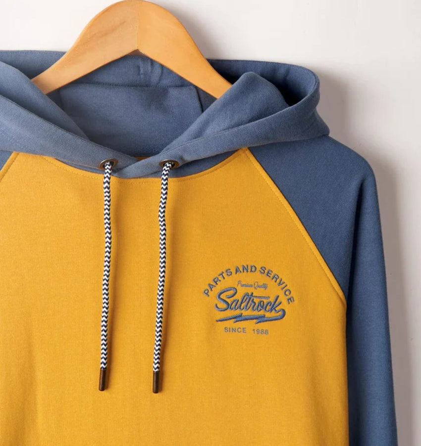 Saltrock Mens Vegas Script Pop Hoodie - Yellow