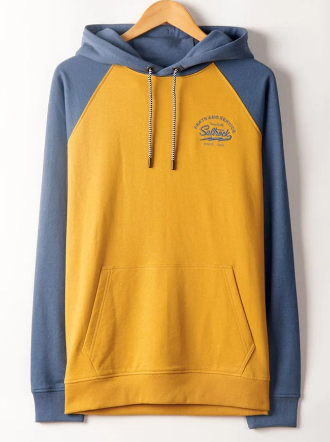 Saltrock Mens Vegas Script Pop Hoodie - Yellow