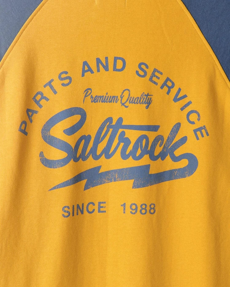 Saltrock Mens Vegas Script Pop Hoodie - Yellow