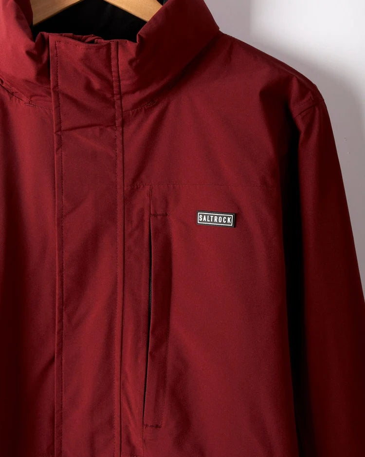 Saltrock Mens Whistler II Waterproof Hooded Jacket - Dark Red
