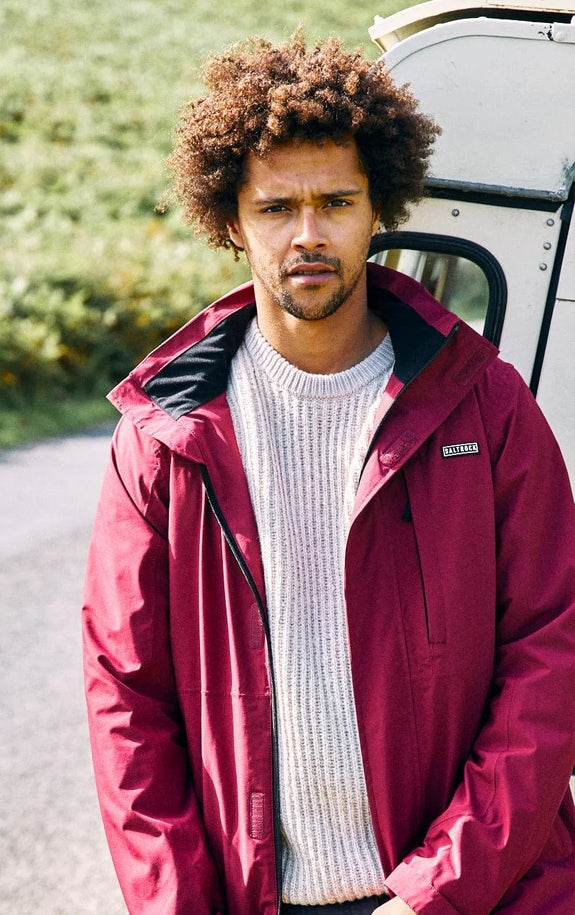 Saltrock Mens Whistler II Waterproof Hooded Jacket - Dark Red