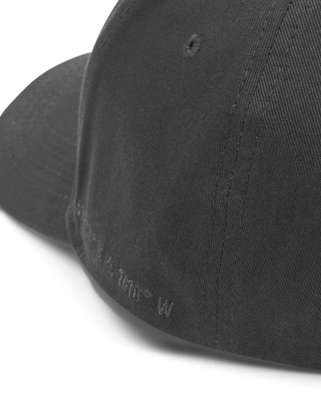 Saltrock adults Dockyard Cap in Dark Grey with embroidered Saltrock HQ co-ordinates on the side.