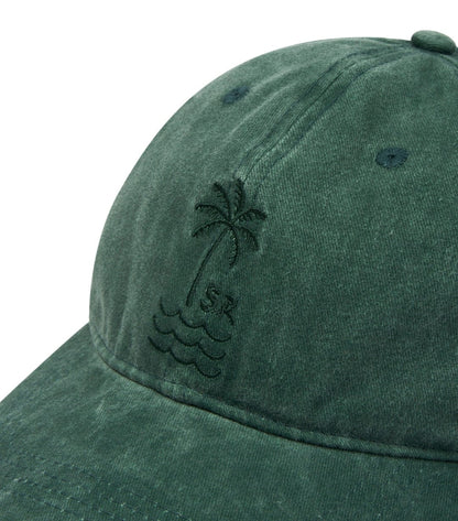 Adults Palm cap from Saltrock in washed look Green with embroidered palm tree logo.
